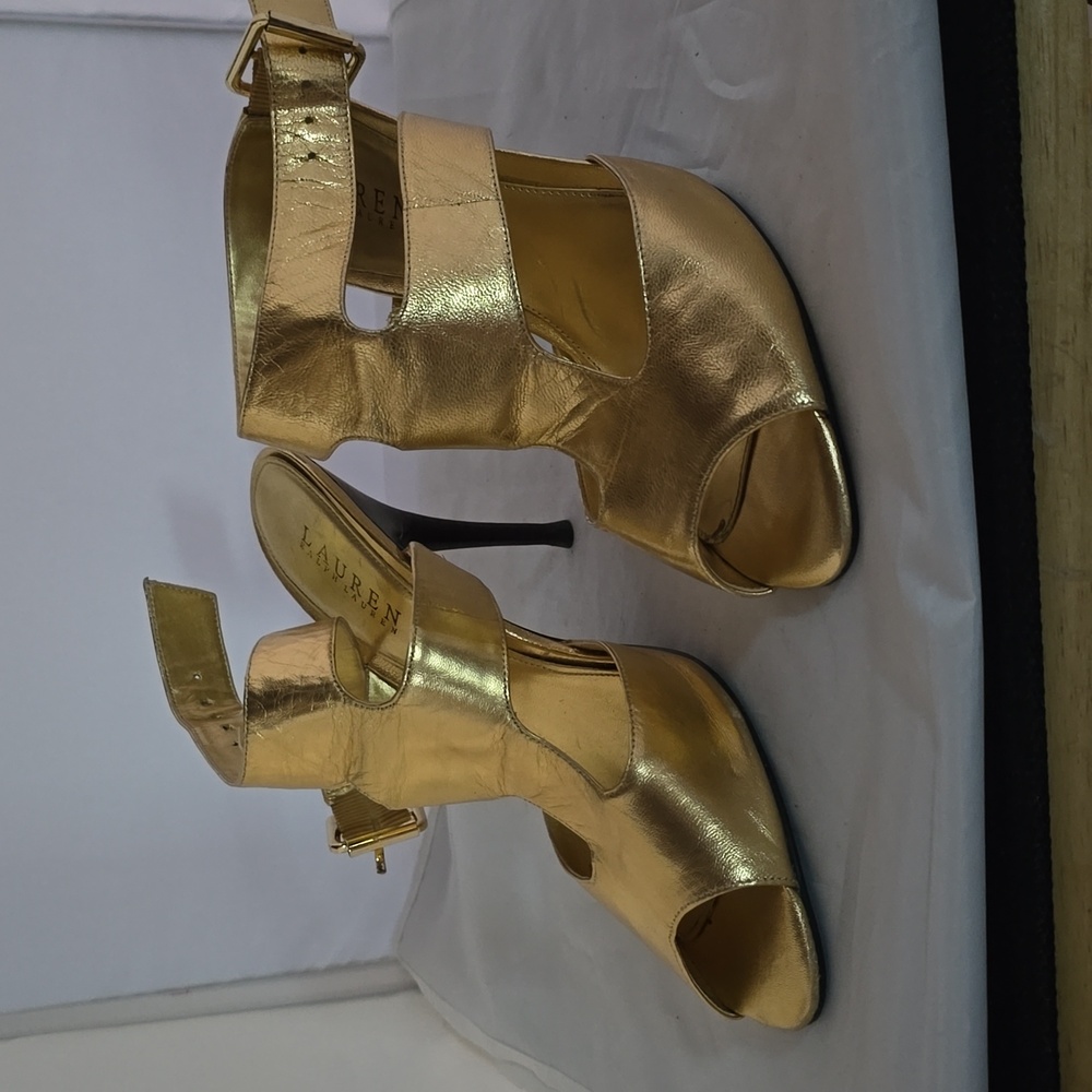 Ralph Lauren gold sandals